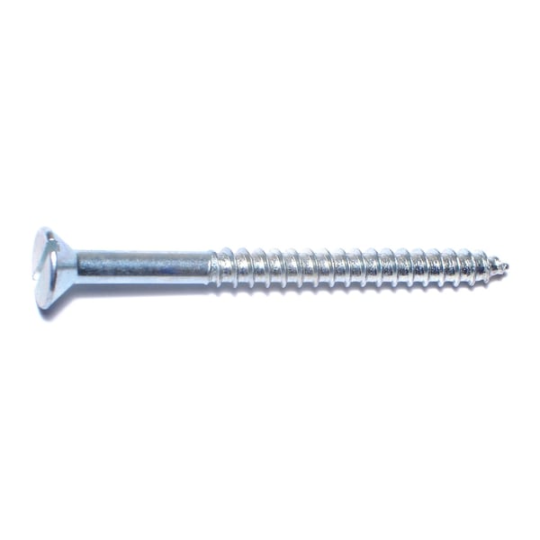 Midwest Fastener Wood Screw, #14, 3 in, Zinc Plated Steel Flat Head Slotted Drive, 15 PK 63106 - main